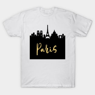 PARIS FRANCE DESIGNER SILHOUETTE SKYLINE ART T-Shirt